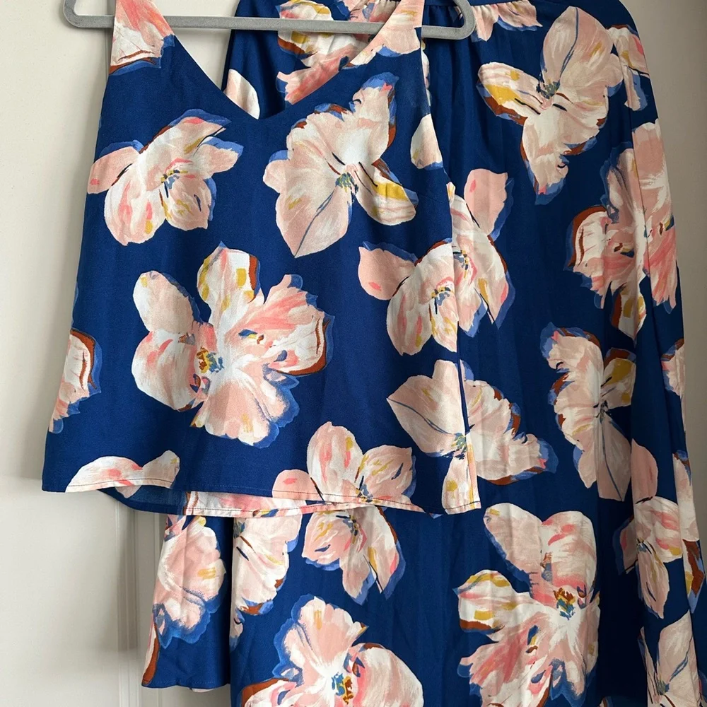 A New Day Maxi Skirt and Cami Floral Blue Set. - Picture 1 of 3